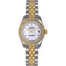 Rolex Datejust Ladies 2-Tone Watch 179173 White Dial