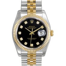 Rolex Datejust Mens 31 Jewels Automatic Watch 116233-BKDJ