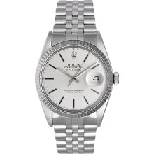 Rolex Datejust Men's Stainless Steel Watch 16014 Silver Dial