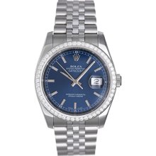 Rolex Datejust Men's Stainless Steel Watch 116234 Blue Dial