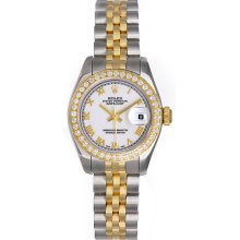 Rolex Datejust Steel & Gold 2-Tone Ladies Watch 179383 White Dial