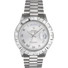 Rolex Day-Date President Men's 18K White Gold Watch 18239 Silver Dial