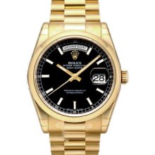 Rolex Day-Date President 36mm Yellow Gold Mens Watch 118208