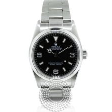 Rolex Explorer Black Dial Domed Bezel Oyster Bracelet Mens Watch 114270