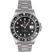 Rolex GMT-Master II Men's Steel Watch 16710 Black Dial