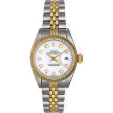 Rolex Ladies 2-Tone Datejust Watch 69173 White Dial