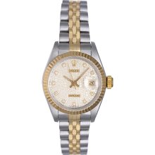 Rolex Ladies 2-Tone Datejust Watch 69173 Silver Jubilee Diamond Dial