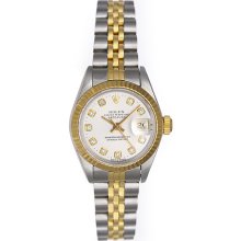 Rolex Ladies 2-Tone Datejust Watch 69173 Silver Dial