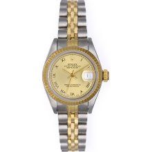 Rolex Ladies 2-Tone Datejust Watch 69173 Champagne Dial