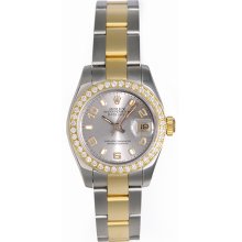 Rolex Ladies 2-Tone Datejust Watch 179173 Silver Dial