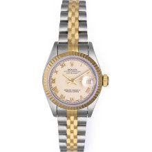 Rolex Ladies 2-Tone Datejust Watch 69173 Ivory Colored Dial