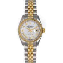 Rolex Ladies 2-Tone Datejust Watch 179173 Factory Mother Of Pearl Dial