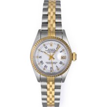 Rolex Ladies Date Stainless Steel & 14k Gold Watch 6917