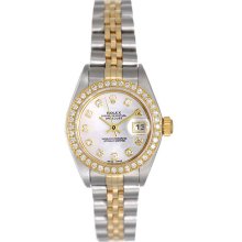 Rolex Ladies Datejust 2-tone Mother of Pearl DIamond Watch 69173