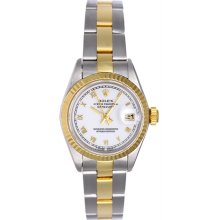 Rolex Ladies Datejust 2-Tone Watch 69173 White Dial