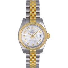 Rolex Ladies Datejust 2-tone Watch 179173 Silver Concentric Dial
