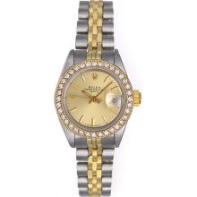 Rolex Ladies Datejust 2-Tone Watch 69173 Champagne Dial