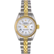 Rolex Ladies Datejust Steel & Gold Watch 69173 White Dial