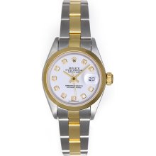 Rolex Ladies Datejust Steel & Gold Watch 79163 White Diamond Dial