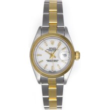 Rolex Ladies Datejust Steel & Gold Watch 79163 White Dial