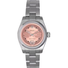 Rolex Ladies Oyster Perpetual No-Date Pink Index Stainless Steel Watch