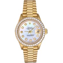 Rolex Ladies President 18K Yellow Gold Diamond Watch 79178