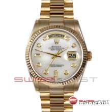 Rolex Men's New Style Yellow Gold 118238 President Mother of Pearl