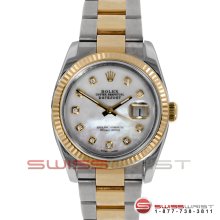 Rolex Men's New Style Datejust 2T 116233 Mother of Pearl Diamond Dial