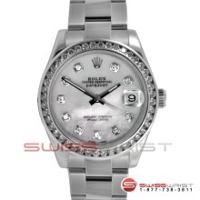 Rolex New Style Midsize Datejust SS 178240 MOP Diamond Dial - Bezel