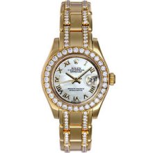 Rolex Pearlmaster Yellow Gold Diamond Ladies Watch 80298
