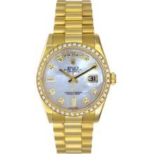 Rolex President Day-Date Mens Watch 118238 Custom Mother Of Pearl Dial