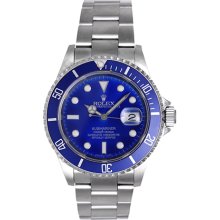 Rolex Submariner Custom Blue Dial & Bezel Men's Steel Watch 16610