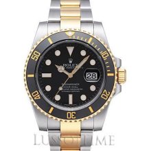 Rolex Submariner Date 40 MM Oyster Stainless Steel & 18K Yellow Gold Black Men's Timepiece - 116613