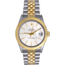 Rolex Turnograph 2-Tone Men's Datejust Watch Silver Dial