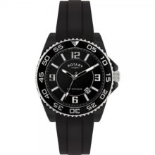 Rotary Ceramique Unisex Quartz Watch With Black Dial Analogue Display And Black Rubber Strap Cebrs/19