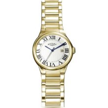 Rotary Gents Gold Plated White Dial Bracelet GB02526/01 Watch