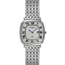 Rotary Gents Ultra Slim Stiainless Steel bracelet with Silver Dial Wat