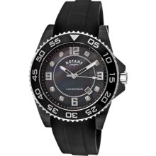Rotary Watches Men's Ceramique Austrian White Crystal Black MOP Dial B