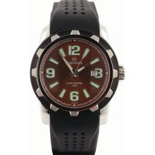 Sartego Men's Stainless Steel Landmaster Brown Dial Rubber Strap SQQ43