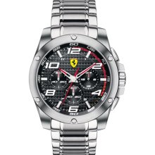 Scuderia Ferrari 'Paddock' Chronograph Bracelet Watch, 46mm Silver/ Black