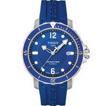 Seastar Men's Automatic Watch - Blue Dial With Blue Rubber Strap