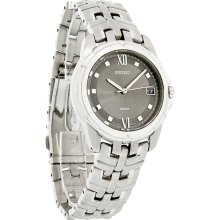 Seiko $270 Men's Le Grand Sport All Silver, Stainless Steel Watch, Date Sge653-x