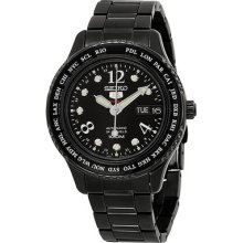 Seiko 5 Automatic Black Dial Black Pvd Ladies Watch Srp371