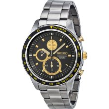 Seiko Black Dial Chronograph Stainless Steel Mens Watch SNDD87