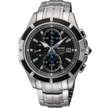 Seiko Coutura Chronograph Stainless Steel Alarm 41mm Mens Watch SNAF11