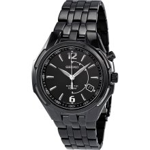 Seiko Kinetic Black Steel Bracelet Men's watch #SKA517
