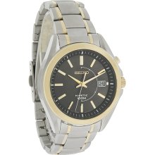 Seiko Kinetic Quartz Mens Sports Grey Dial Two Tone Bracelet Watch SKA528