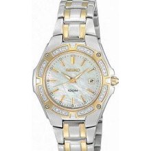 Seiko Ladies' Diamond Mother of Pearl Dial Two Tone SXDB52