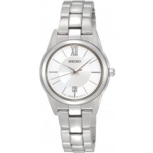 Seiko Ladies Stainless Steel Silver Tone Dial Quartz Link Bracelet SXDC77