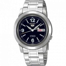 Seiko Men's 5 Automatic SNKE61K Silver Stainless-Steel Automatic Watch with Blue Dial